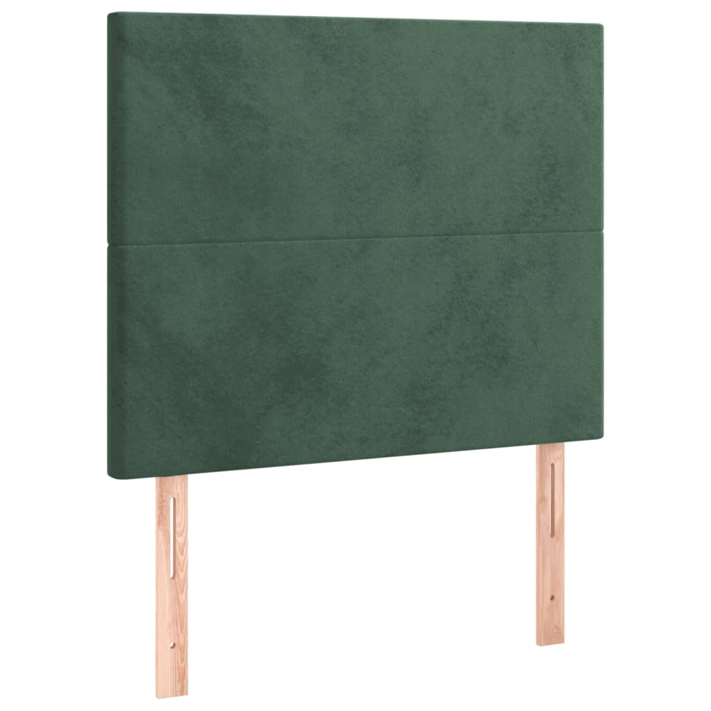 Cabeceira de cama 2 pcs veludo 90x5x78/88 cm verde-escuro