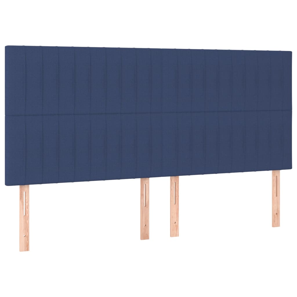 Cabeceira de cama 4 pcs tecido 80x5x78/88 cm azul