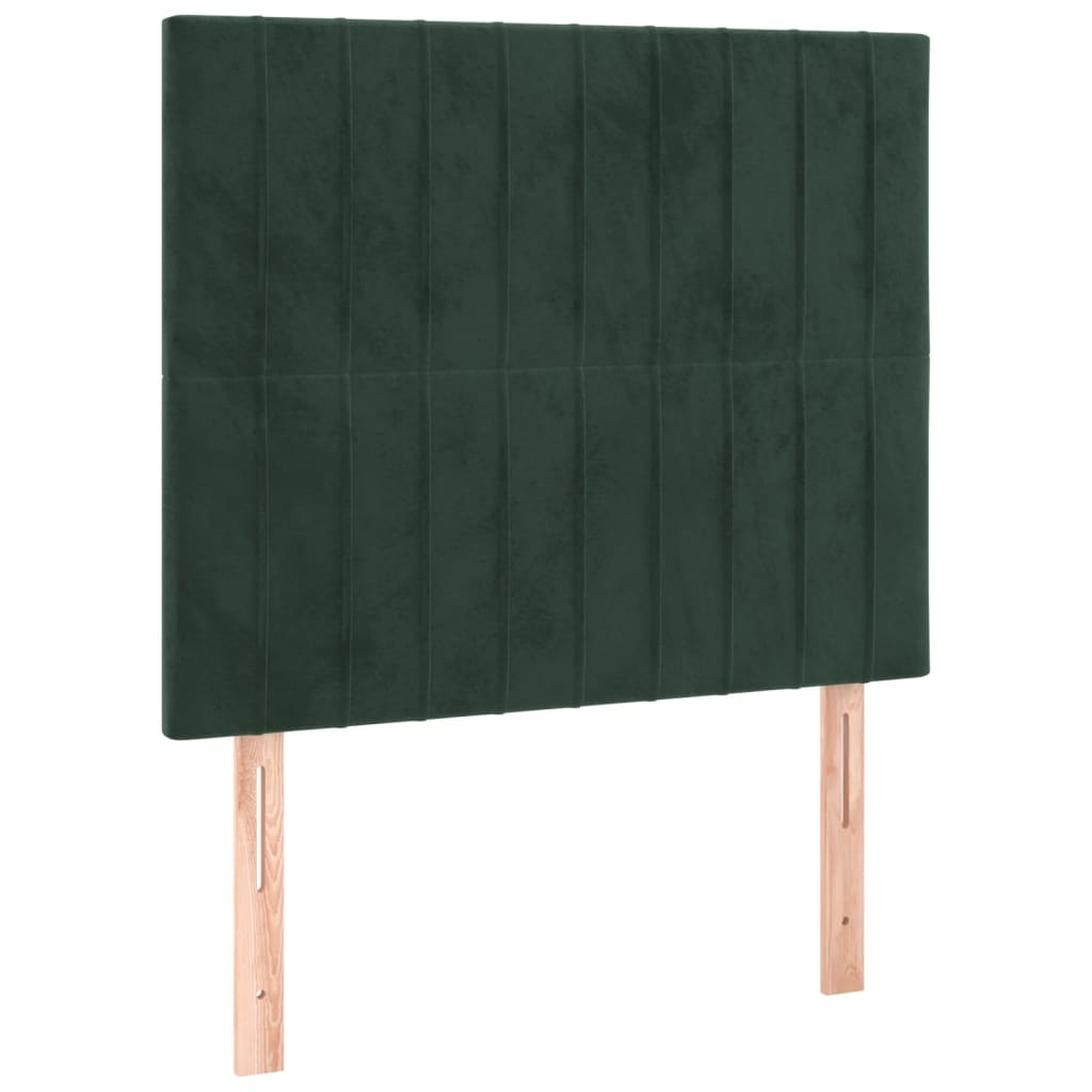 Cabeceira de cama 2 pcs veludo 80x5x78/88 cm verde-escuro