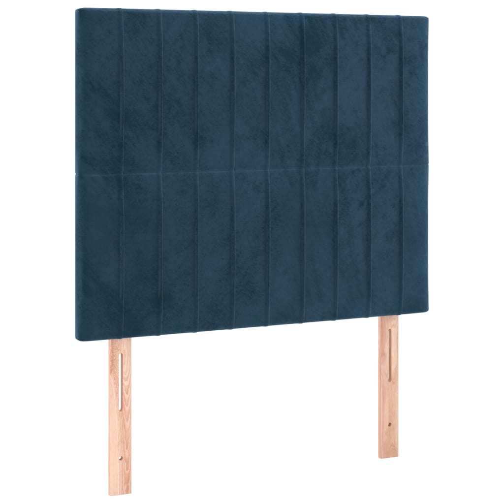 Cabeceira de cama 2 pcs veludo 100x5x78/88 cm azul-escuro