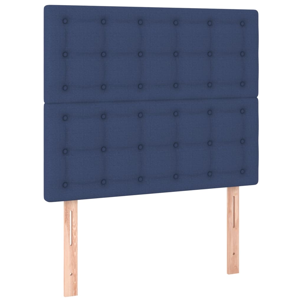 Cabeceira de cama 2 pcs tecido 80x5x78/88 cm azul