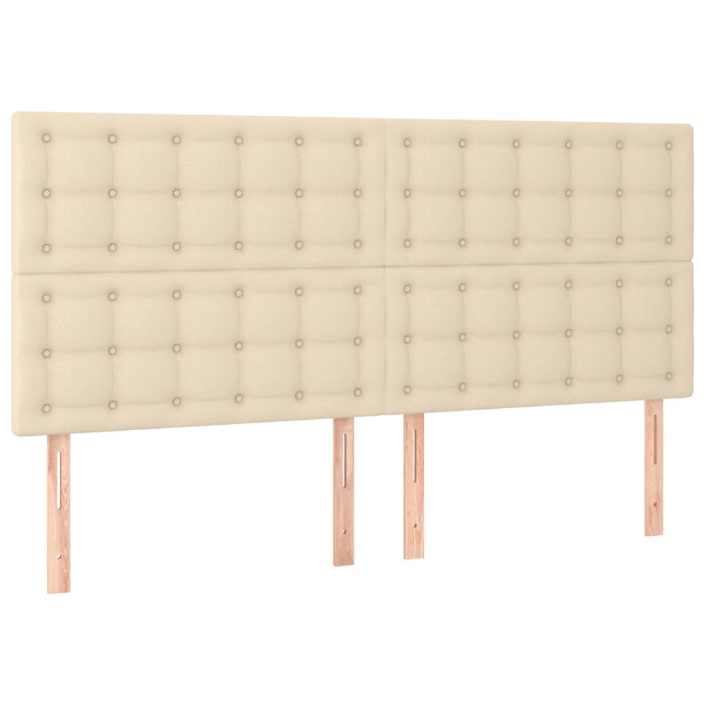 Cabeceira de cama 4 pcs tecido 80x5x78/88 cm creme