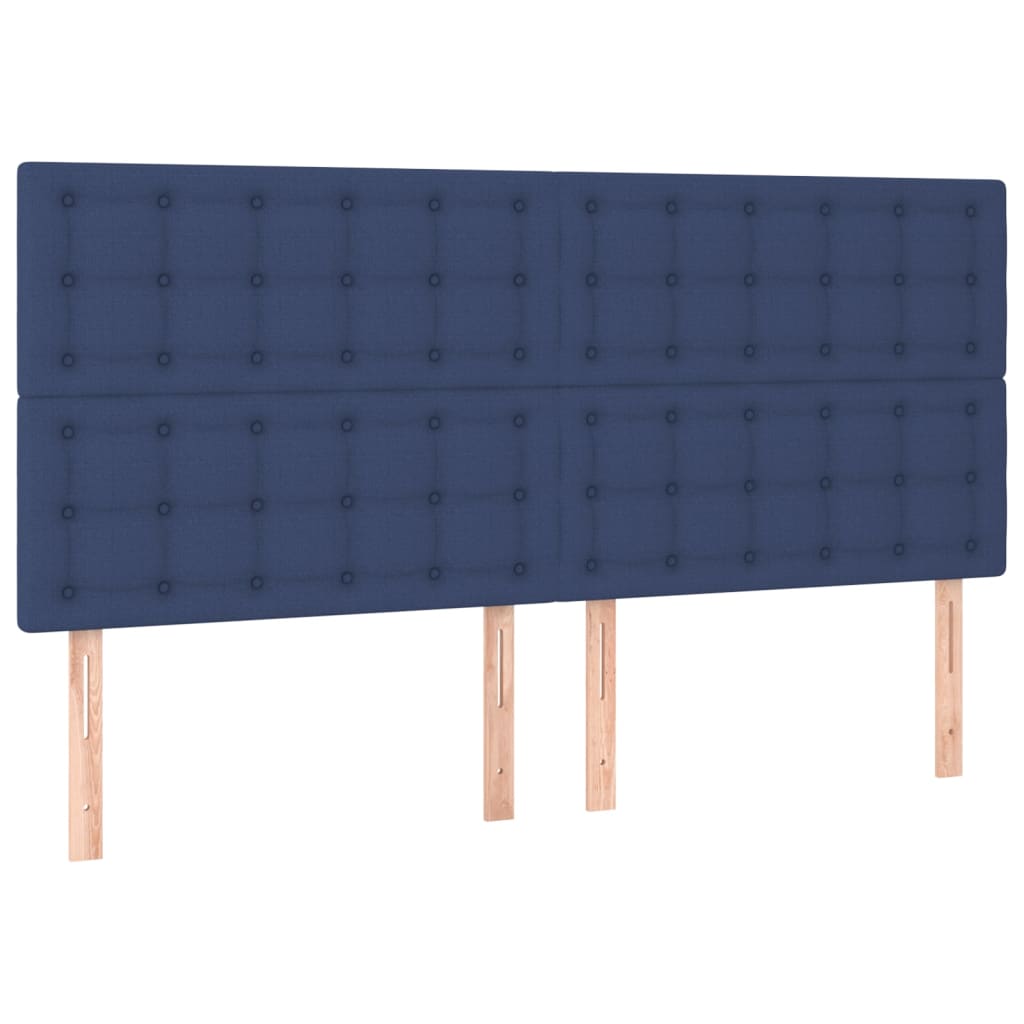 Cabeceira de cama 4 pcs tecido 80x5x78/88 cm azul