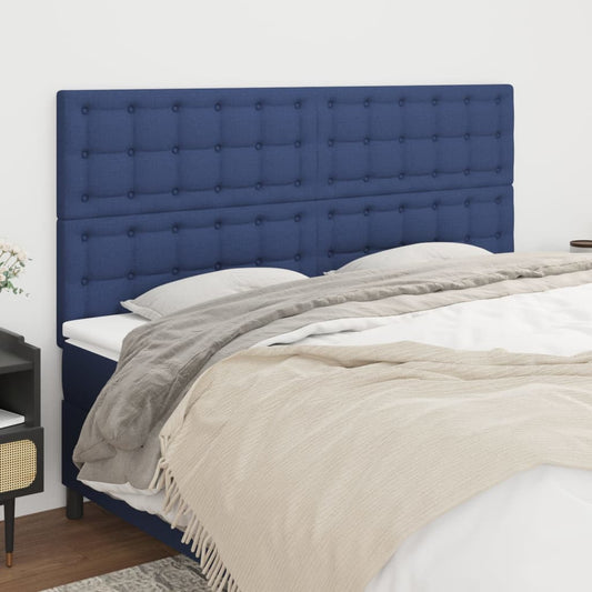 Cabeceira de cama 4 pcs tecido 80x5x78/88 cm azul