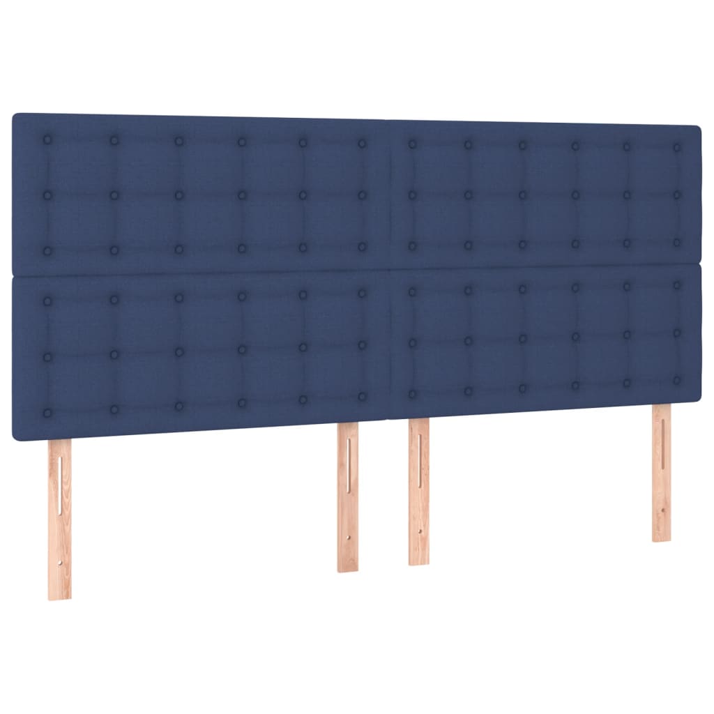 Cabeceira de cama 4 pcs tecido 90x5x78/88 cm azul