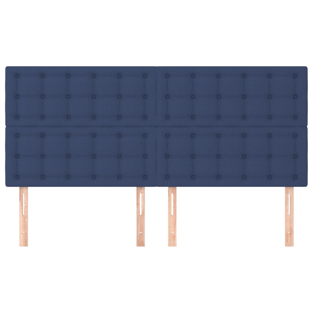 Cabeceira de cama 4 pcs tecido 90x5x78/88 cm azul