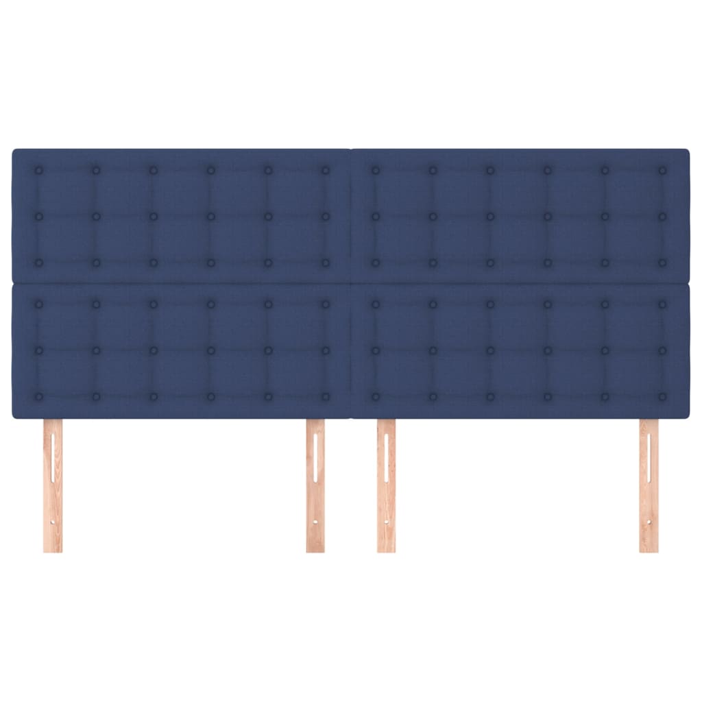 Cabeceira de cama 4 pcs tecido 100x5x78/88 cm azul