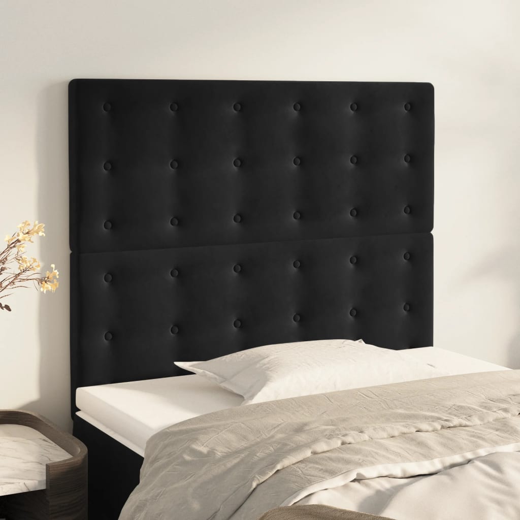 Cabeceira de cama 2 pcs veludo 80x5x78/88 cm preto