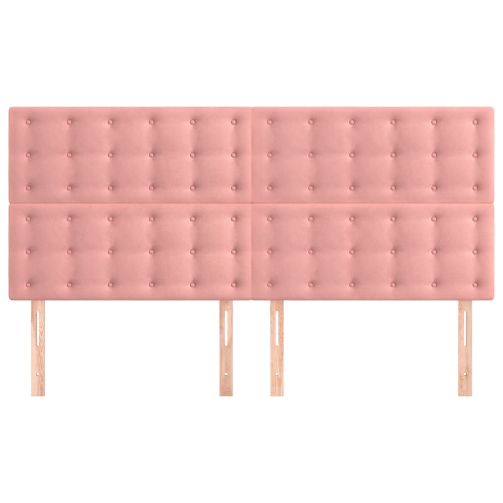 Cabeceira de cama 4 pcs veludo 90x5x78/88 cm rosa