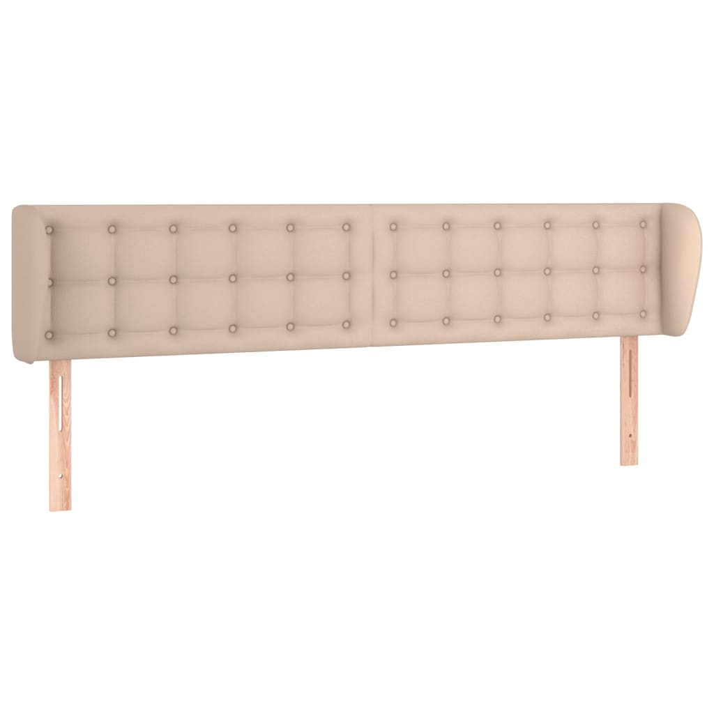 Cabeceira cama abas couro artificial 163x23x78/88 cm cappuccino