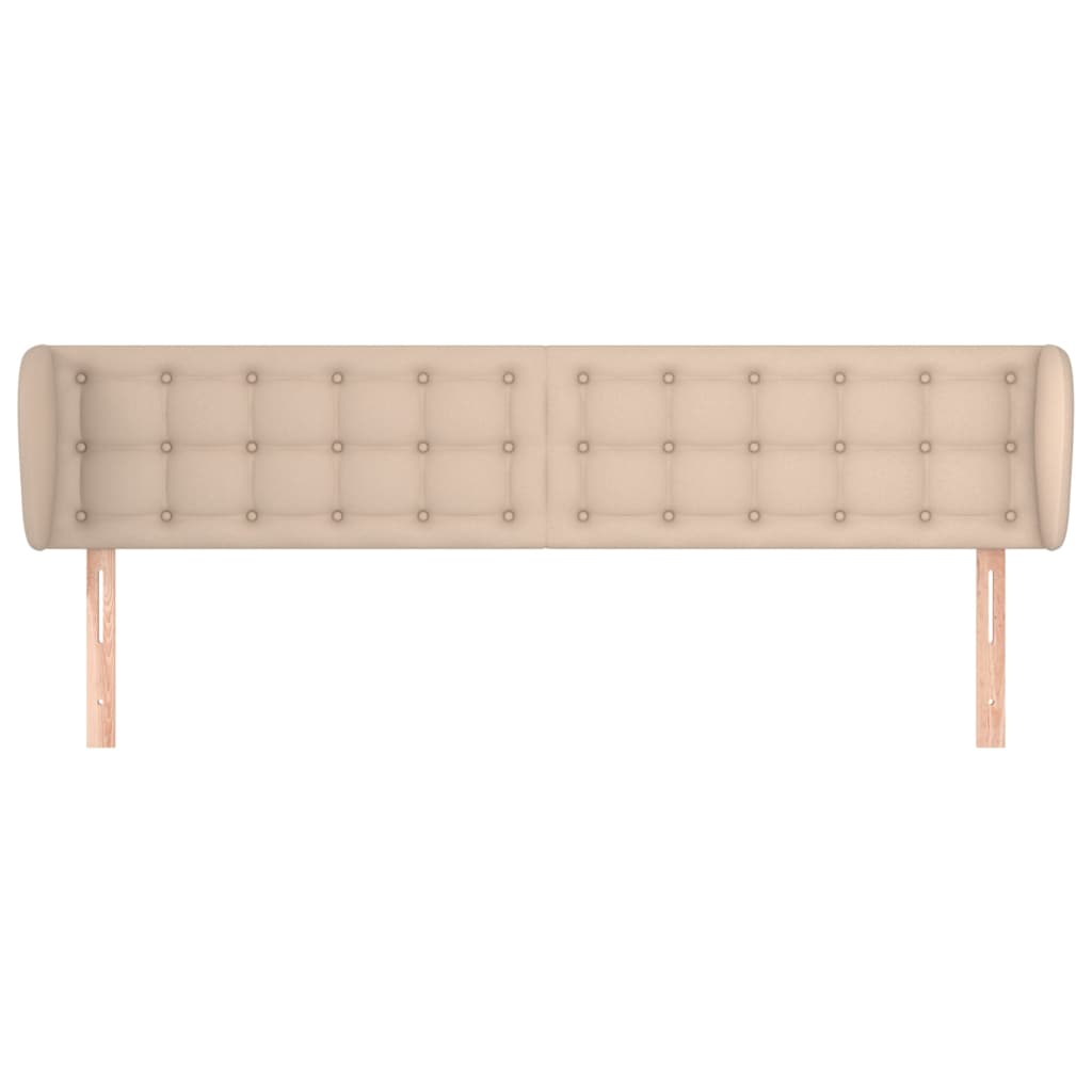 Cabeceira cama abas couro artificial 163x23x78/88 cm cappuccino