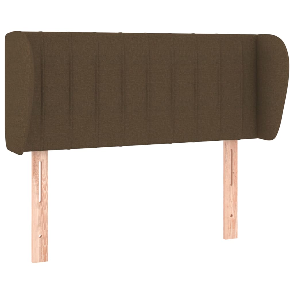 Cabeceira de cama c/ abas tecido 83x23x78/88cm castanho-escuro