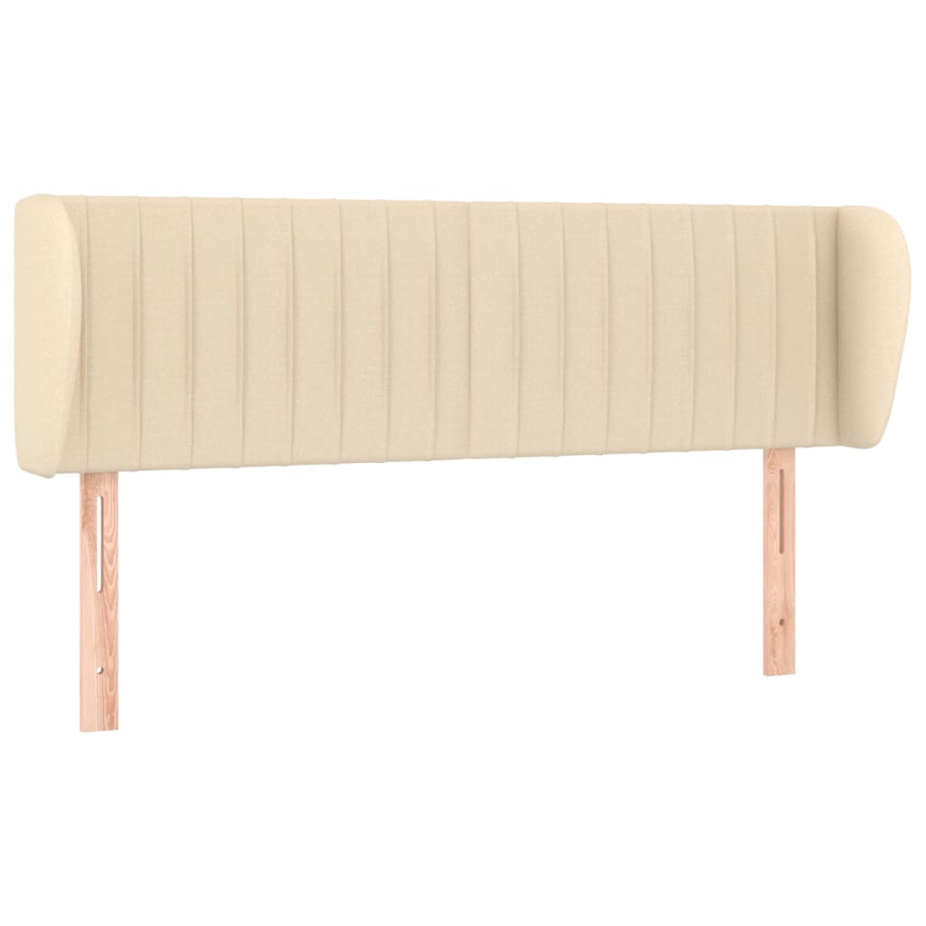 Cabeceira de cama c/ abas tecido 147x23x78/88 cm creme