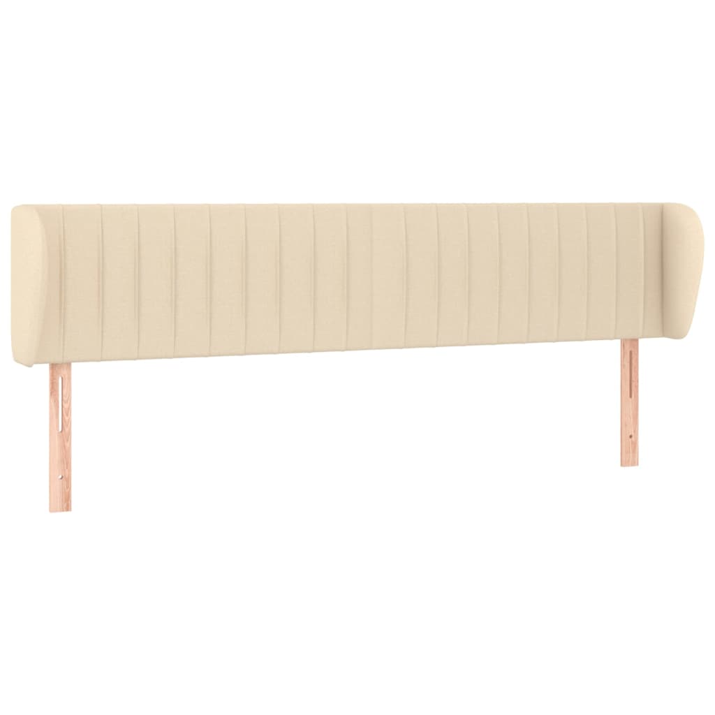 Cabeceira de cama c/ abas tecido 163x23x78/88 cm creme