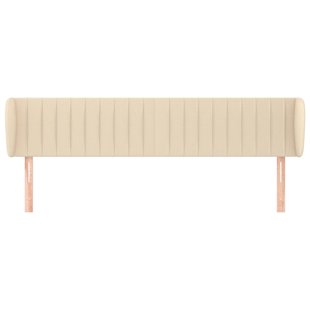 Cabeceira de cama c/ abas tecido 163x23x78/88 cm creme