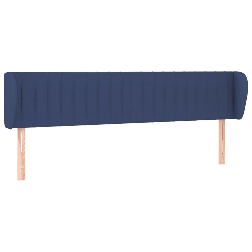 Cabeceira de cama c/ abas tecido 163x23x78/88 cm azul