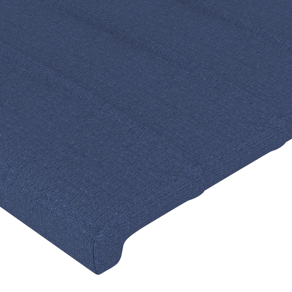 Cabeceira de cama c/ abas tecido 163x23x78/88 cm azul