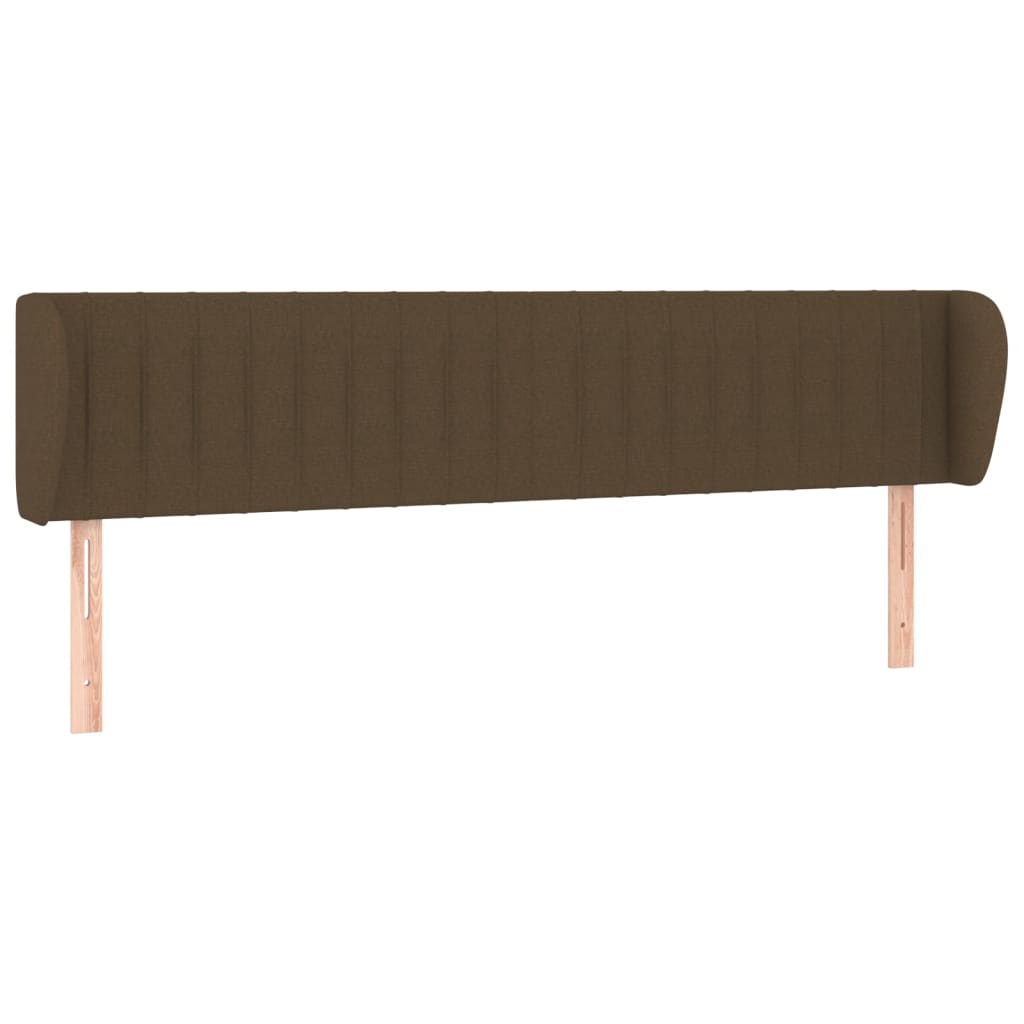 Cabeceira de cama c/ abas tecido 183x23x78/88cm castanho-escuro