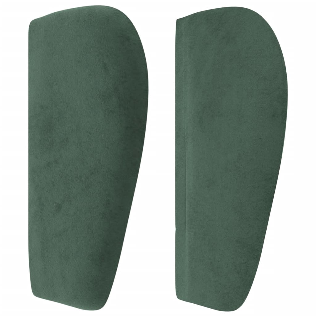 Cabeceira de cama c/ abas veludo 183x23x78/88cm verde-escuro