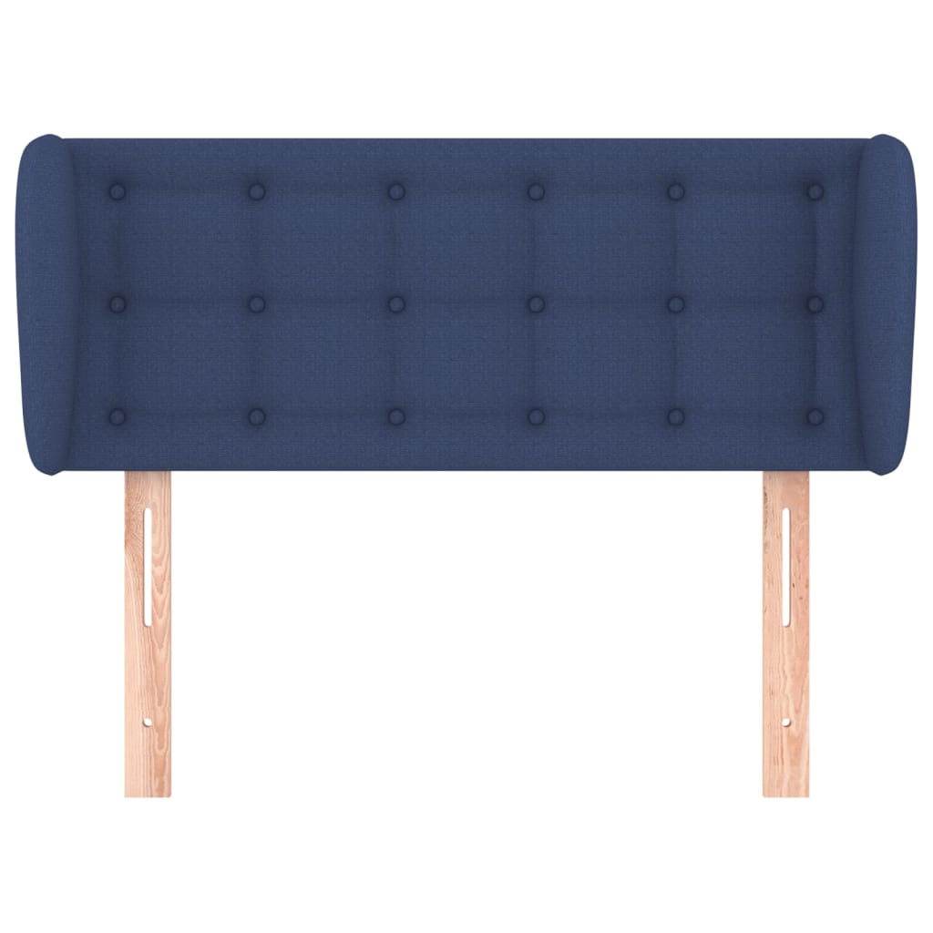 Cabeceira de cama c/ abas tecido 93x23x78/88 cm azul