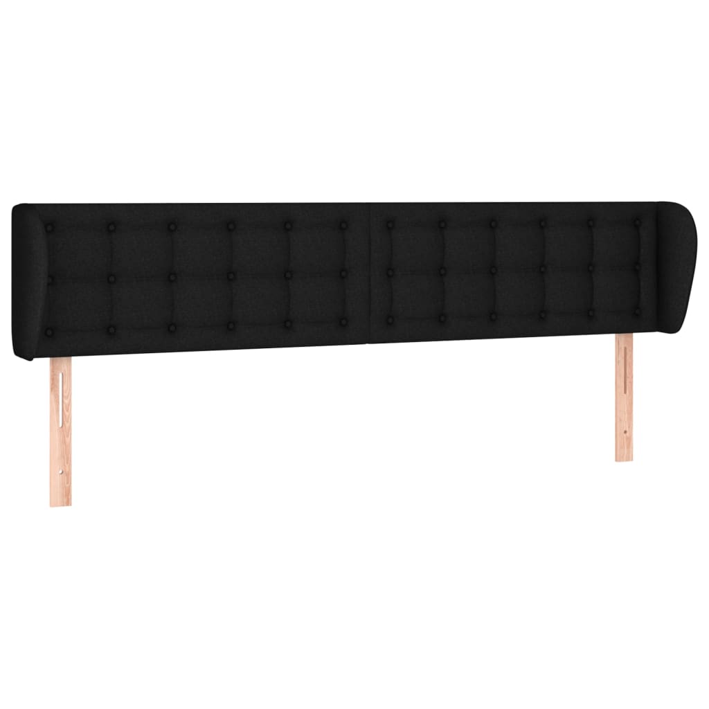 Cabeceira de cama c/ abas tecido 163x23x78/88 cm preto