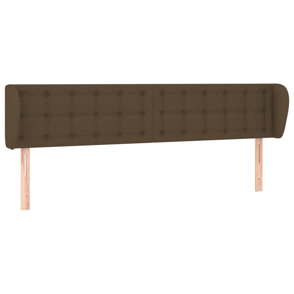 Cabeceira de cama c/ abas tecido 163x23x78/88cm castanho-escuro