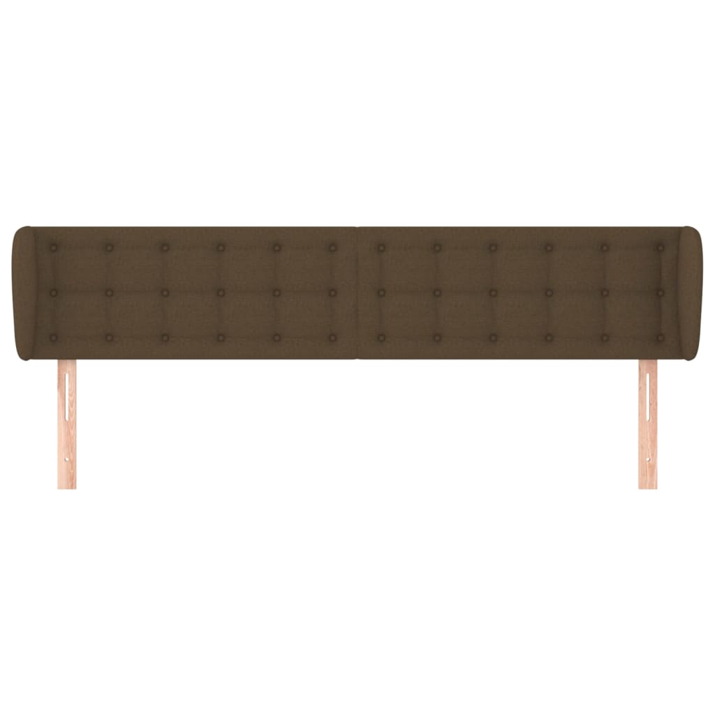 Cabeceira de cama c/ abas tecido 163x23x78/88cm castanho-escuro