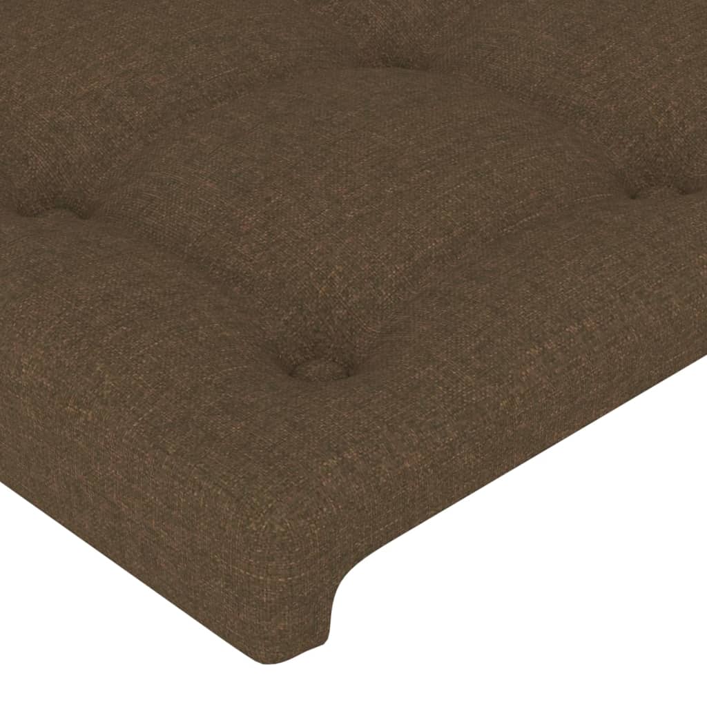 Cabeceira de cama c/ abas tecido 163x23x78/88cm castanho-escuro