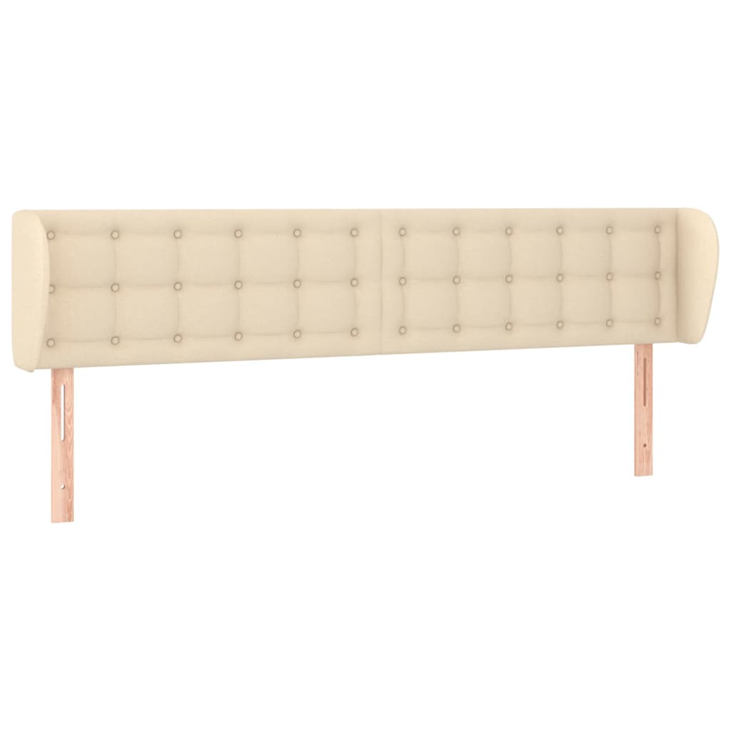 Cabeceira de cama c/ abas tecido 163x23x78/88 cm creme