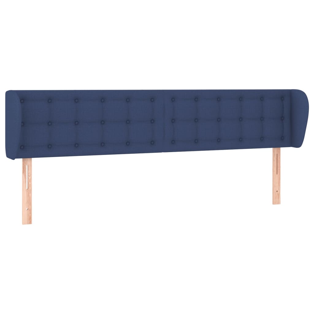 Cabeceira de cama c/ abas tecido 163x23x78/88 cm azul