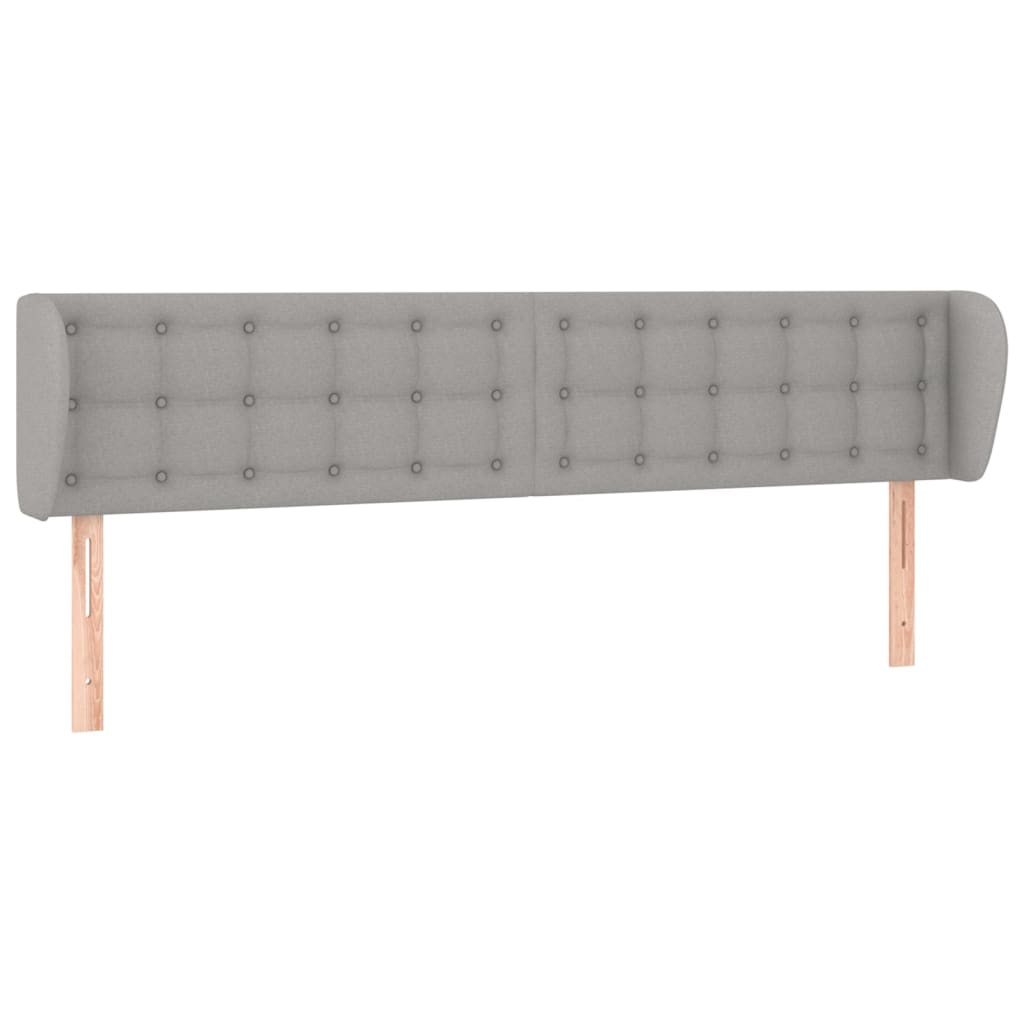 Cabeceira de cama c/ abas tecido 183x23x78/88 cm cinzento-claro