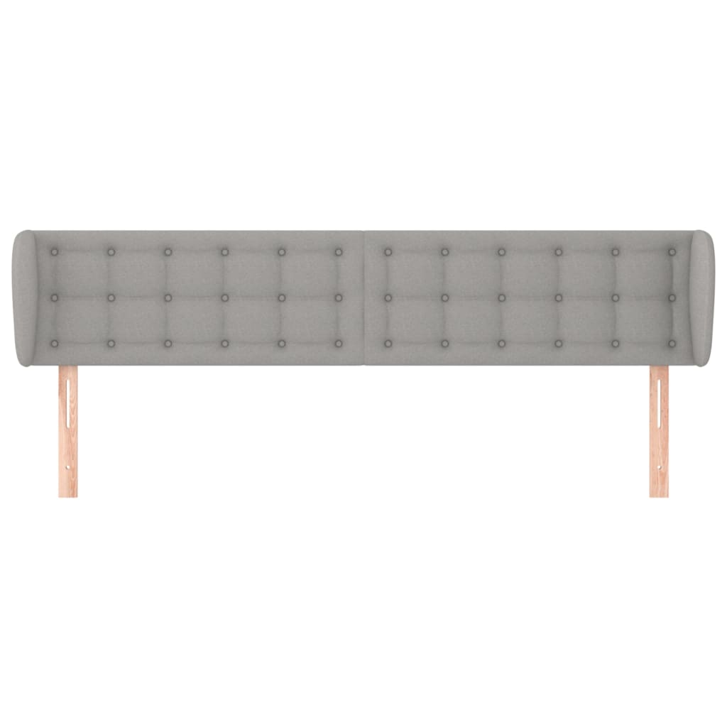 Cabeceira de cama c/ abas tecido 183x23x78/88 cm cinzento-claro