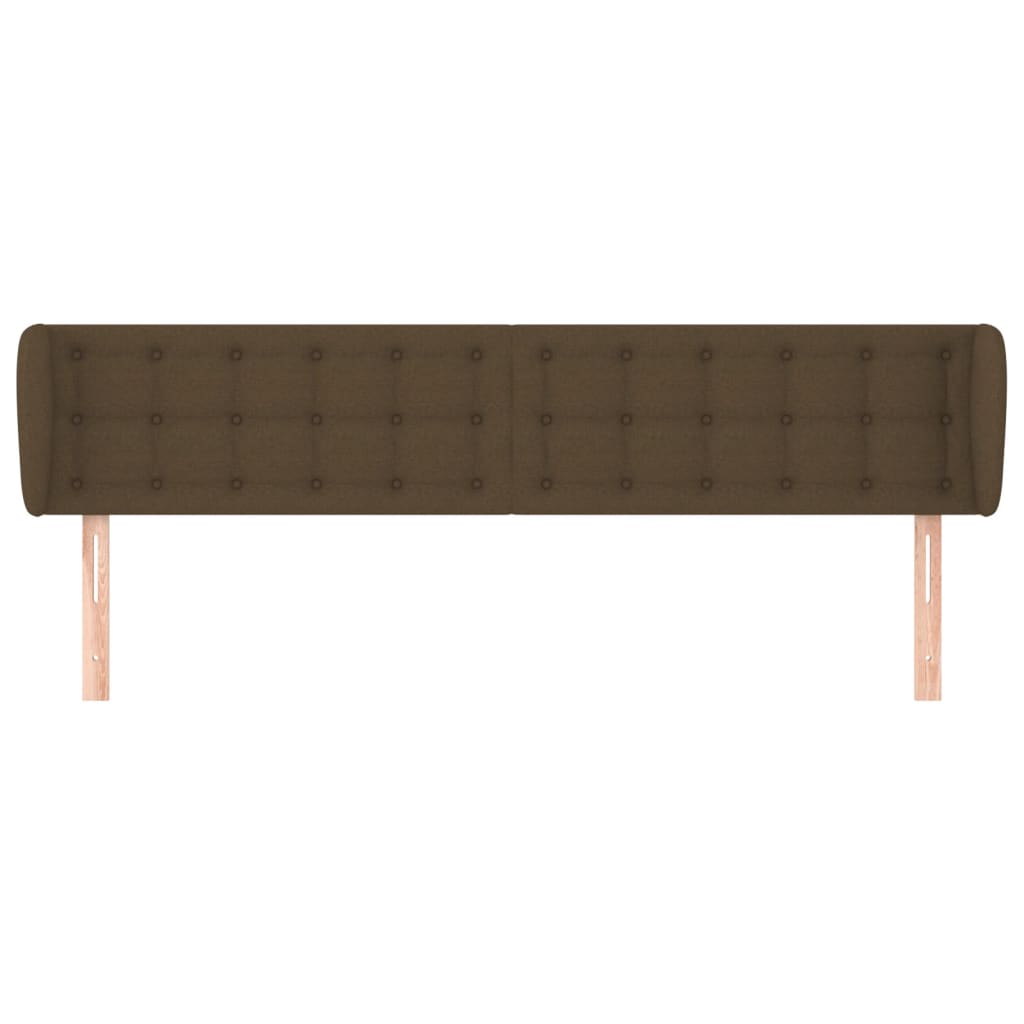 Cabeceira de cama c/ abas tecido 183x23x78/88cm castanho-escuro