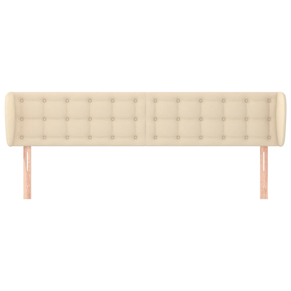 Cabeceira de cama c/ abas tecido 183x23x78/88 cm creme