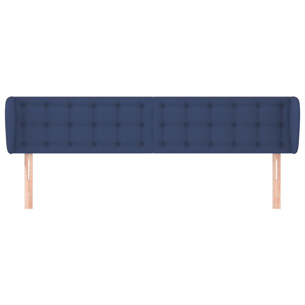 Cabeceira de cama c/ abas tecido 183x23x78/88 cm azul