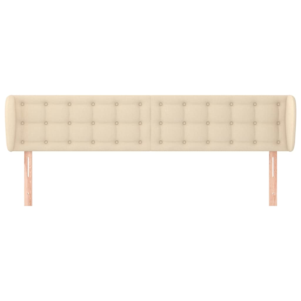 Cabeceira de cama c/ abas tecido 203x23x78/88 cm creme