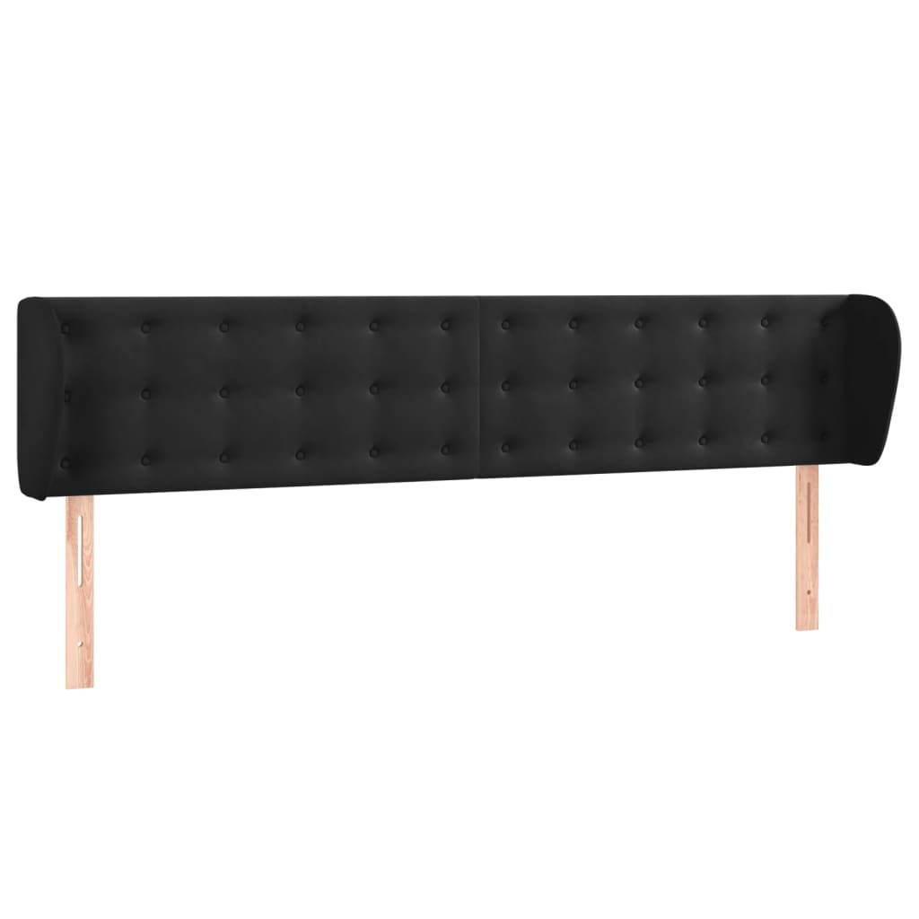 Cabeceira de cama c/ abas veludo 163x23x78/88 cm preto