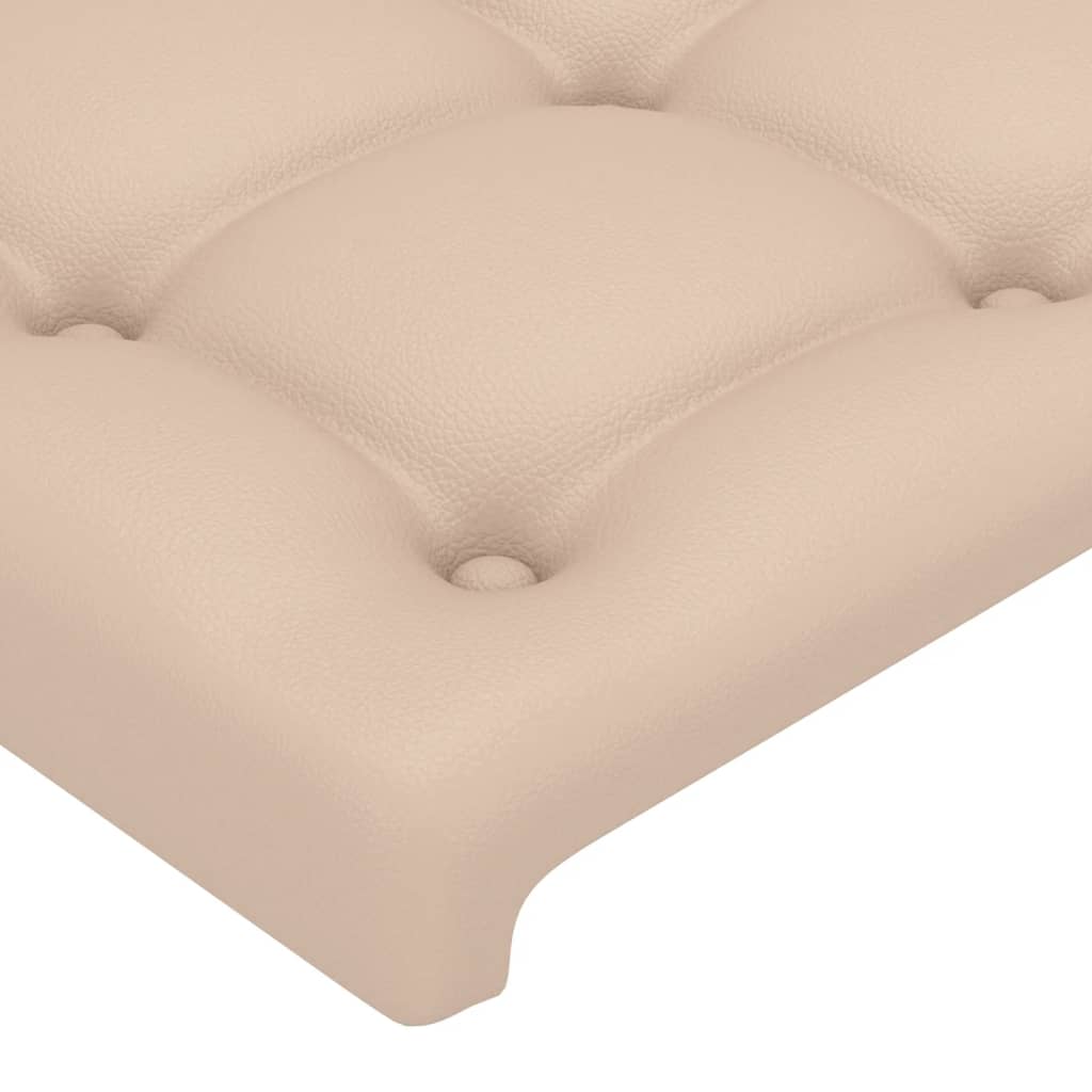 Cabeceira cama c/ abas couro artif. 103x23x118/128cm cappuccino