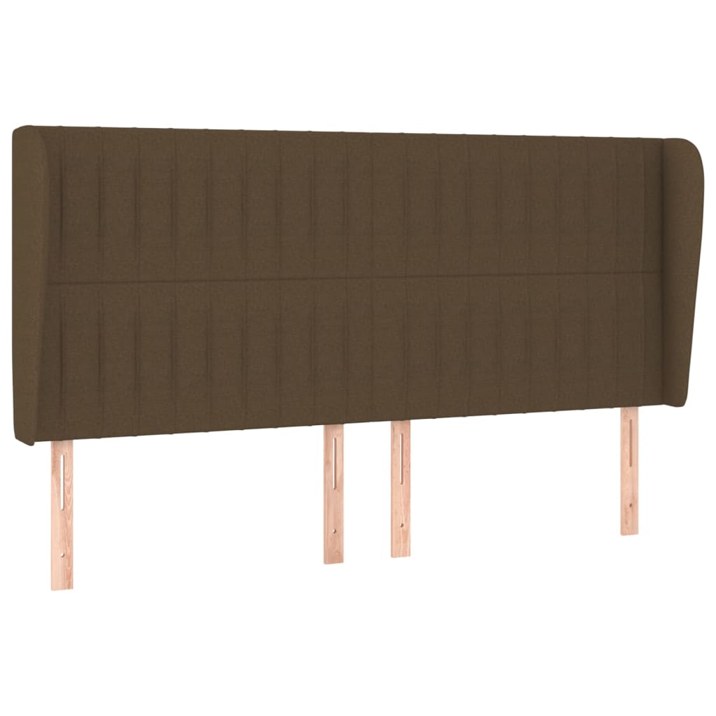 Cabeceira cama c/ abas tecido 163x23x118/128 cm castanho-escuro