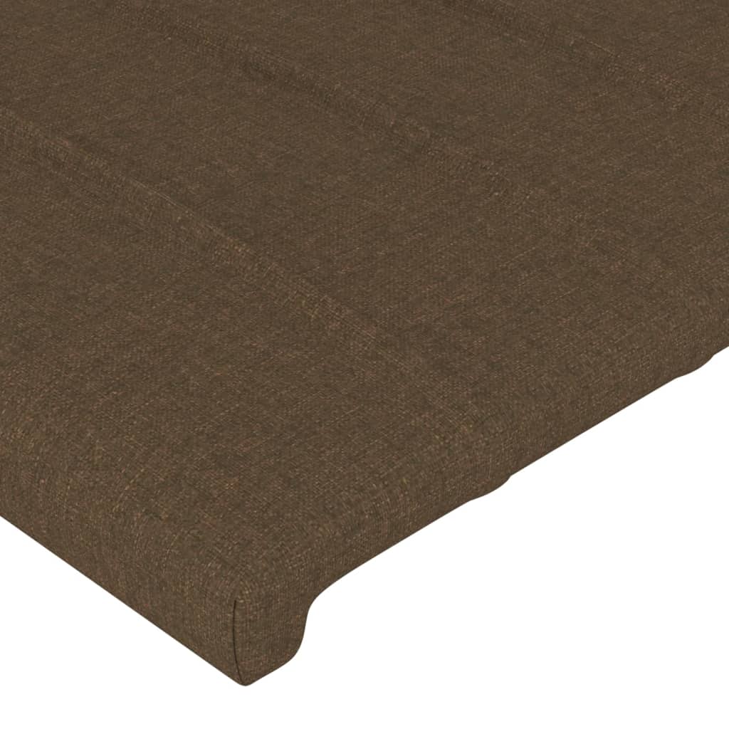 Cabeceira cama c/ abas tecido 203x23x118/128 cm castanho-escuro