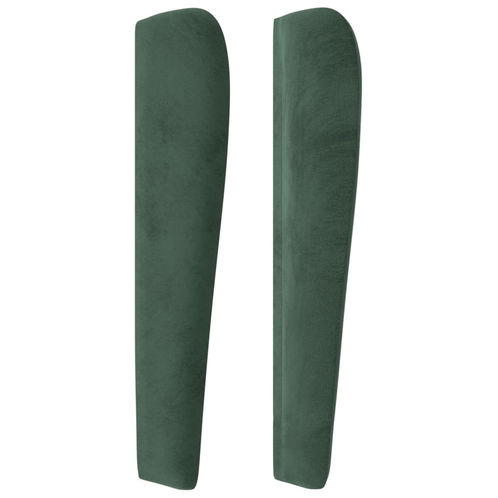 Cabeceira de cama c/ abas veludo 83x23x118/128 cm verde-escuro