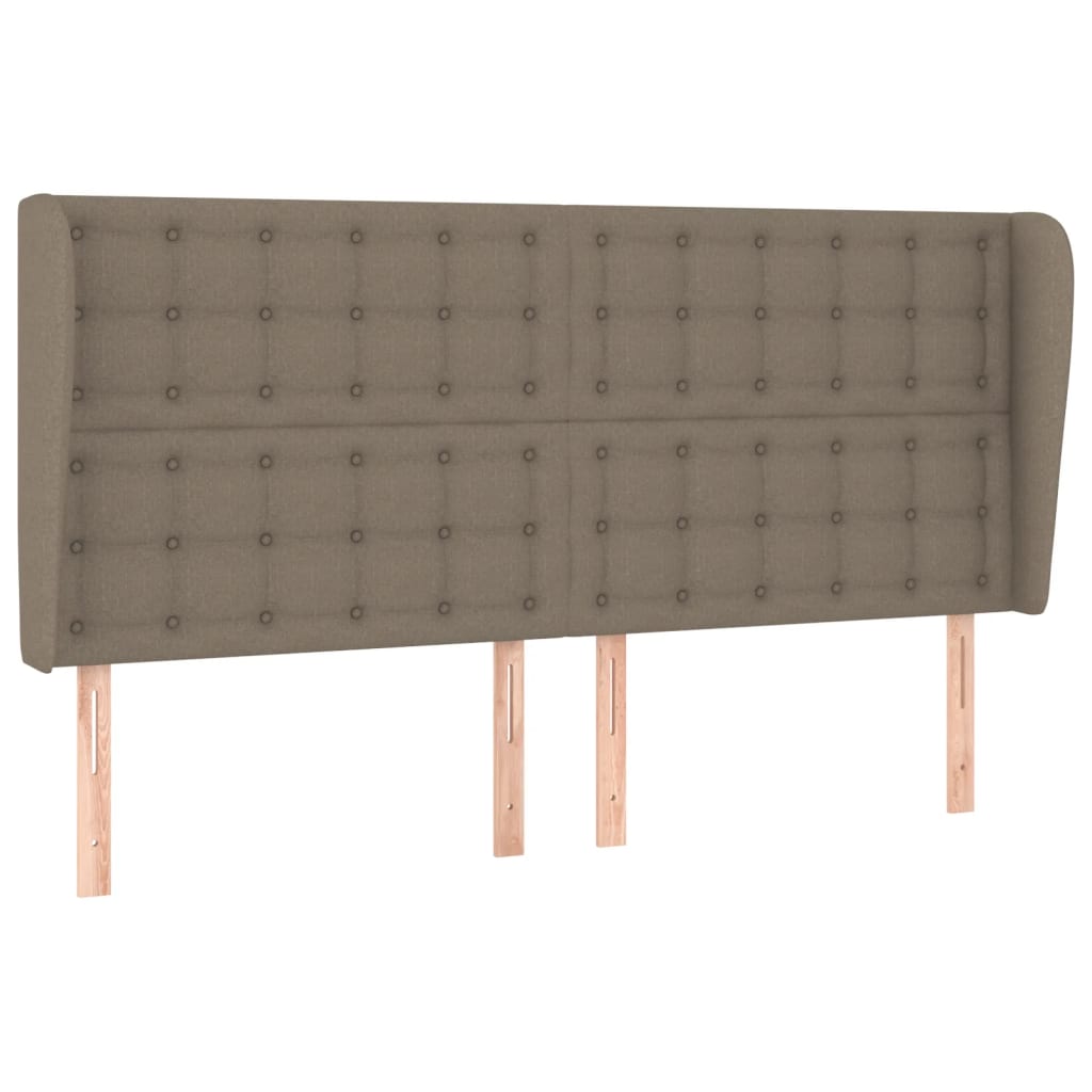 Cabeceira cama abas tecido 163x23x118/128 cm cinza-acastanhado