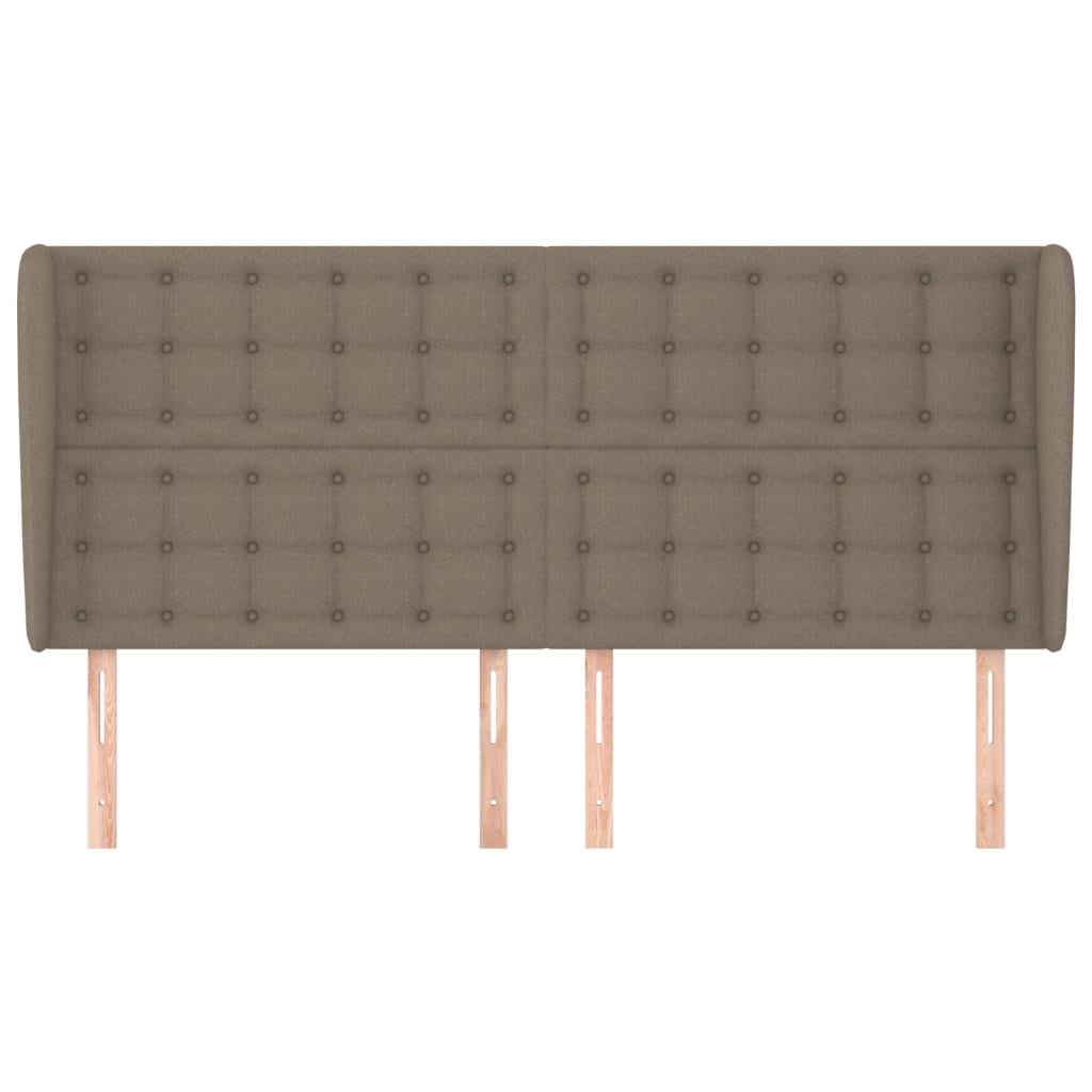 Cabeceira cama abas tecido 163x23x118/128 cm cinza-acastanhado