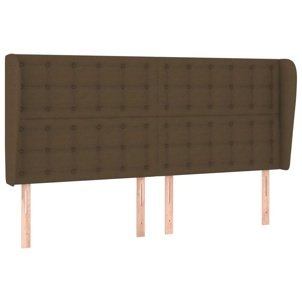 Cabeceira cama c/ abas tecido 183x23x118/128 cm castanho-escuro