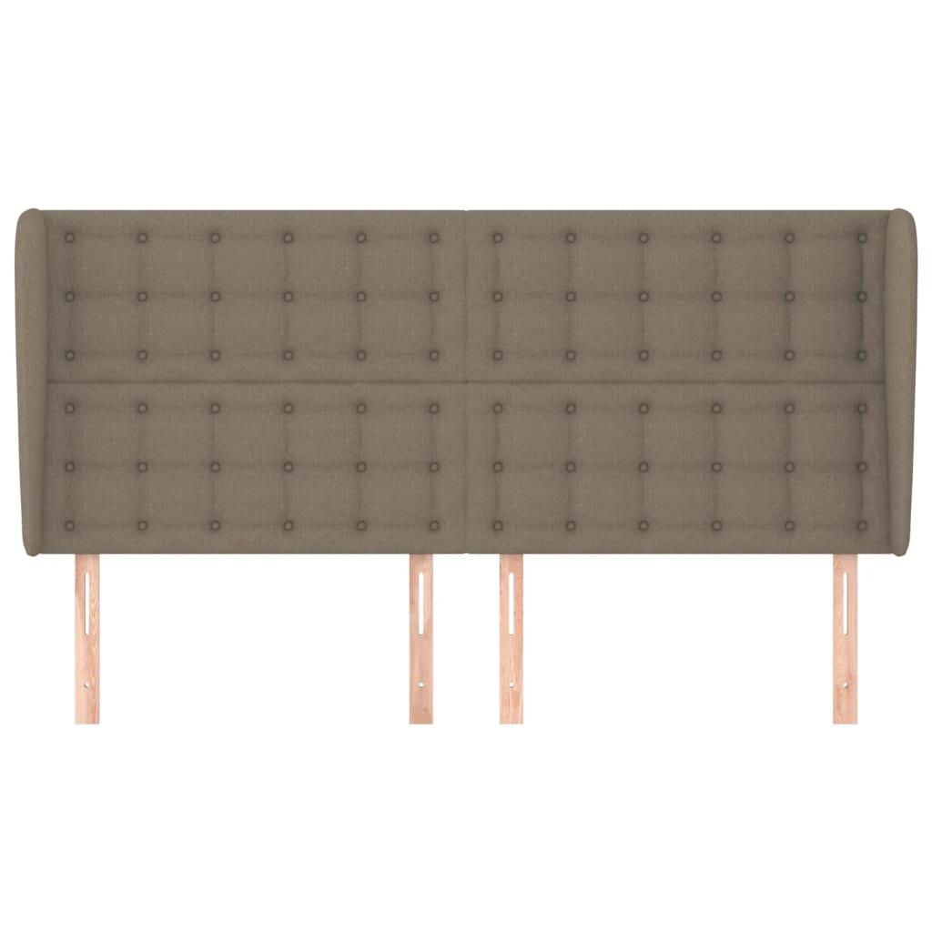 Cabeceira cama abas tecido 183x23x118/128 cm cinza-acastanhado