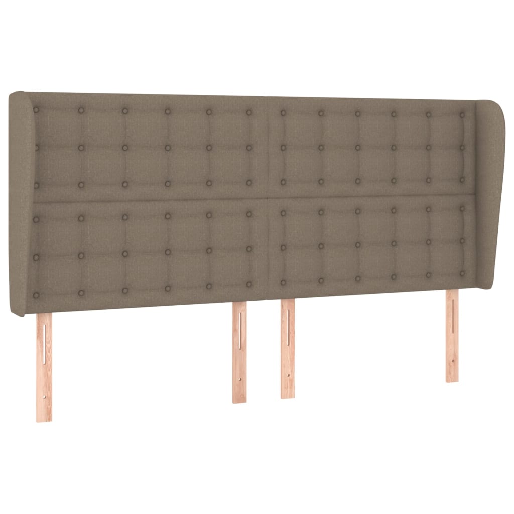 Cabeceira cama abas tecido 203x23x118/128 cm cinza-acastanhado