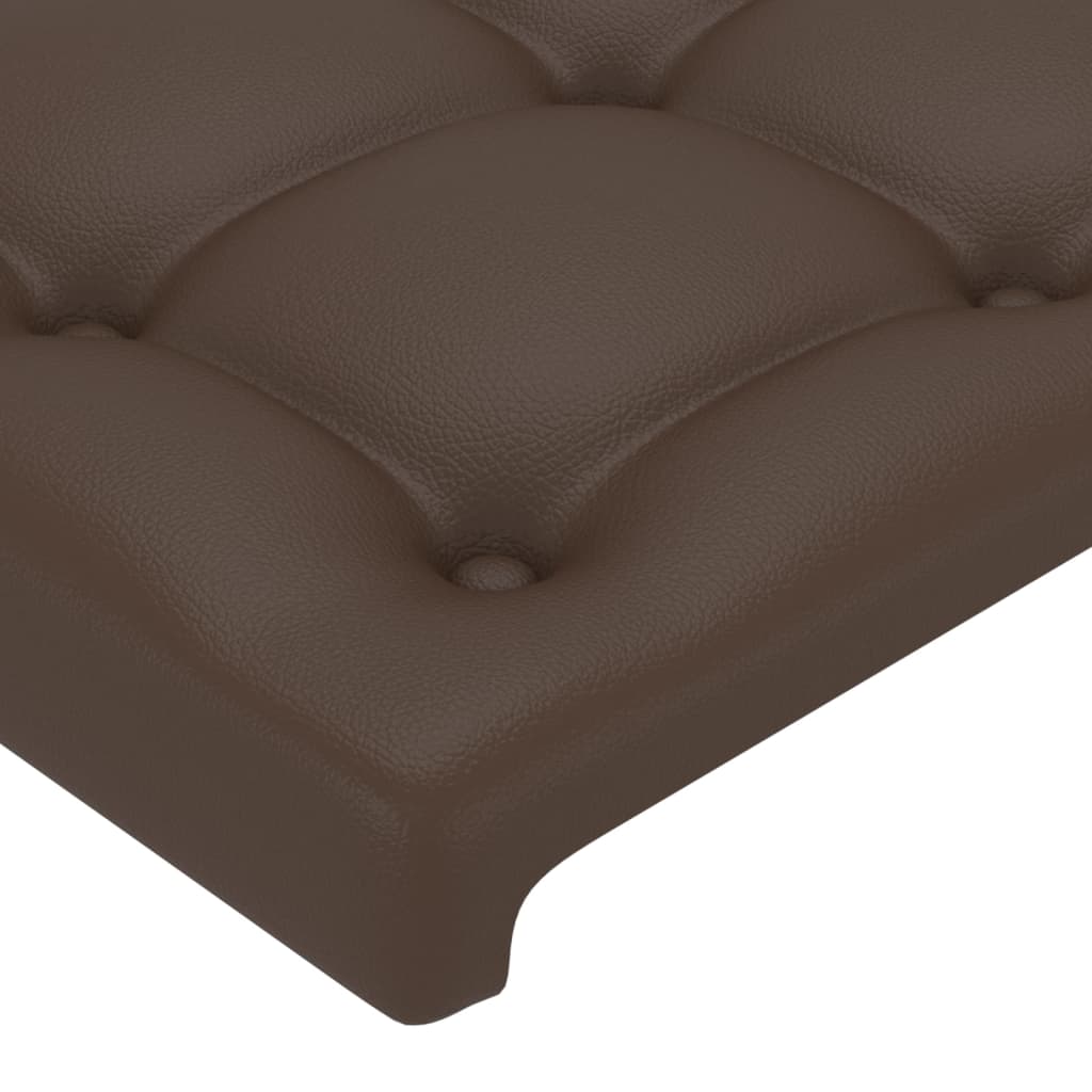 Cabeceira cama c/ abas couro artificial 83x16x78/88 cm castanho