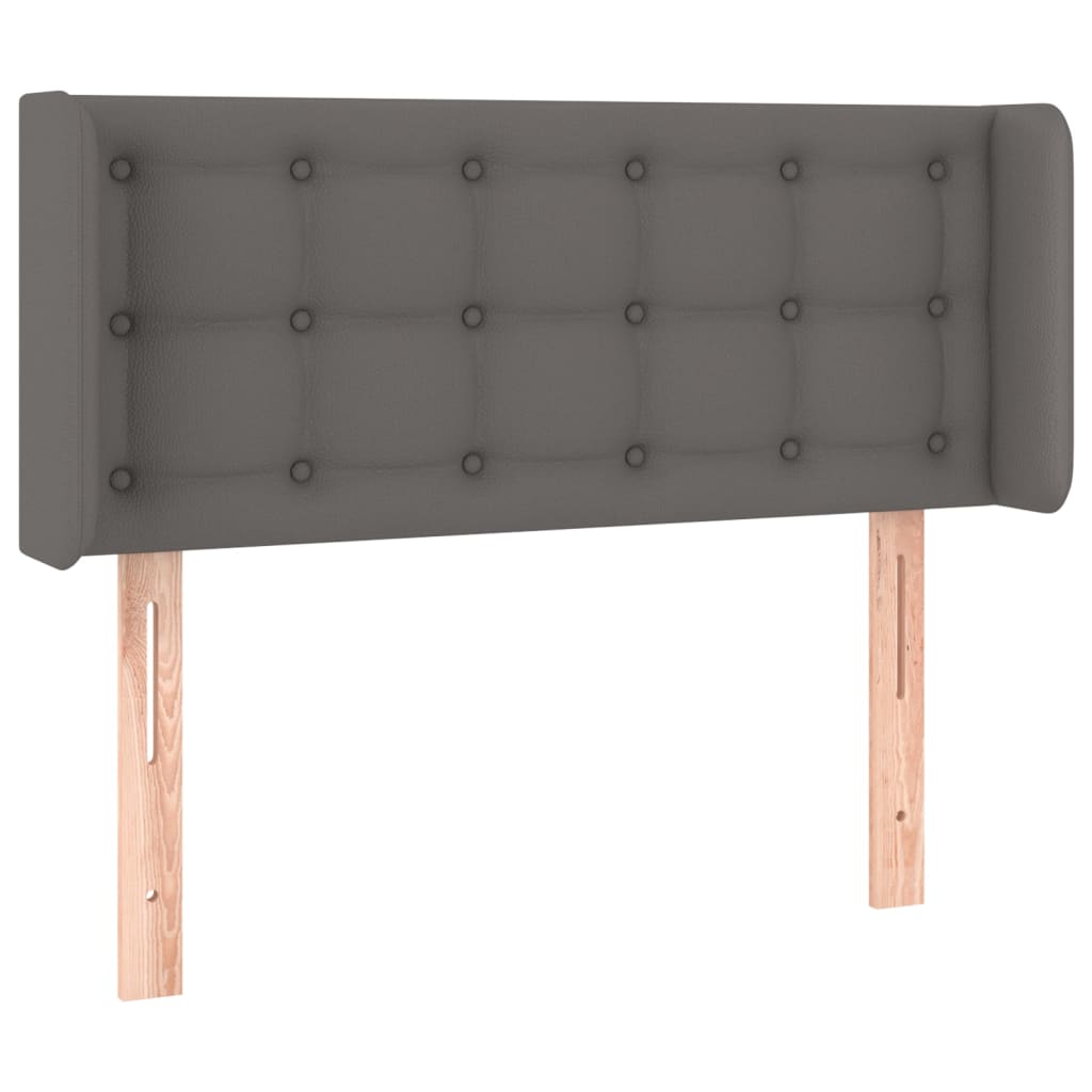 Cabeceira de cama c/ abas couro artificial 93x16x78/88 cm cinza