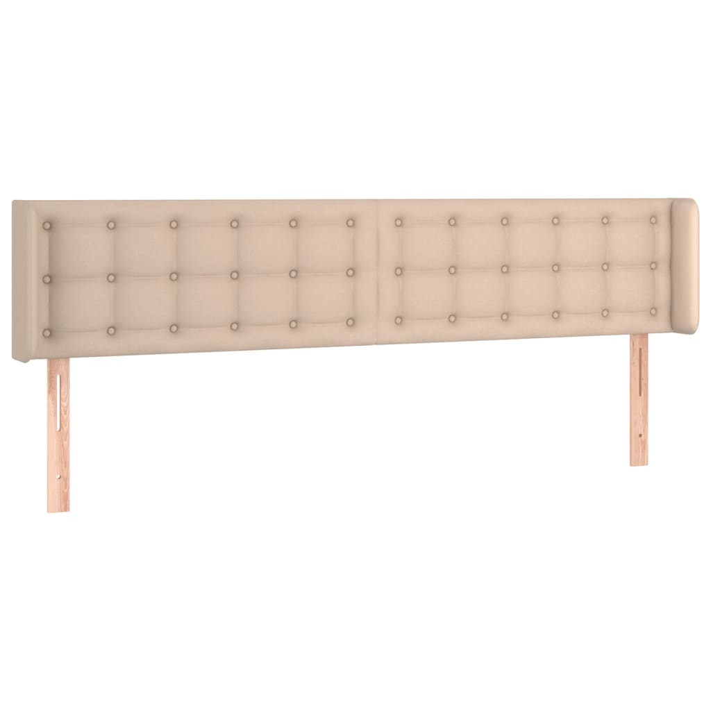 Cabeceira cama abas couro artificial 163x16x78/88 cm cappuccino