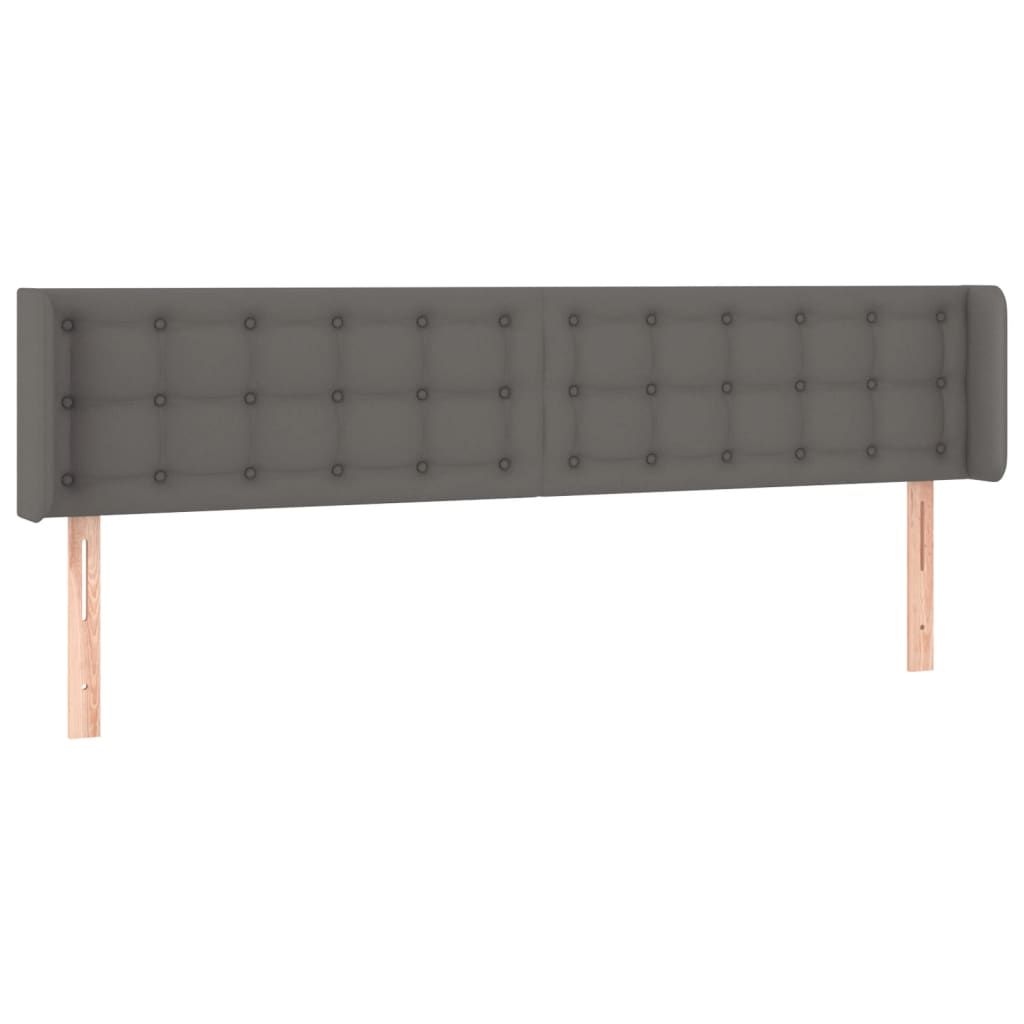 Cabeceira cama abas couro artificial 183x16x78/88 cm cinzento